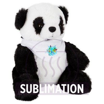 Pluszowa panda | Mia z nadrukiem Twojego logo, materiał: poliester, plusz, kolor: czarno-biały