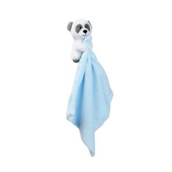 Pluszowy mini kocyk panda | Lorrie z nadrukiem Twojego logo, materiał: plusz, kolor: czarno-biały Pluszowy mini kocyk panda | Lorrie z nadrukiem Twojego logo, materiał: plusz, kolor: czarno-biały