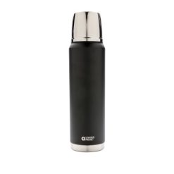 Termos 1000 ml Swiss Peak Elite z nadrukiem Twojego logo, materiał: stal nierdzewna, stal, kolor: czarny Termos 1000 ml Swiss Peak Elite z nadrukiem Twojego logo, materiał: stal nierdzewna, stal, kolor: czarny