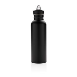 Butelka sportowa 710 ml Deluxe z nadrukiem Twojego logo, materiał: stal nierdzewna, stal, kolor: czarny Butelka sportowa 710 ml Deluxe z nadrukiem Twojego logo, materiał: stal nierdzewna, stal, kolor: czarny
