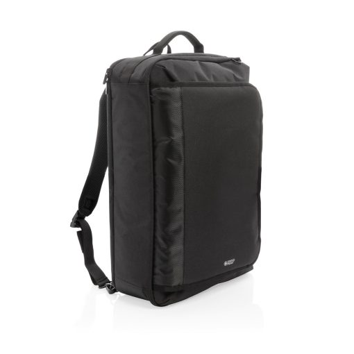 Plecak na laptopa 15,6" Swiss Peak, ochrona RFID z nadrukiem Twojego logo, materiał: poliester, kolor: czarny
