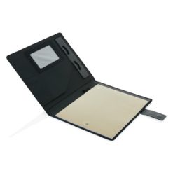 Teczka konferencyjna, notatnik A4 z nadrukiem Twojego logo, materiał: pu, poliester, kolor: czarny