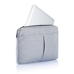 Pokrowiec na laptopa 15" z nadrukiem Twojego logo, materiał: poliester, kolor: szary Pokrowiec na laptopa 15" z nadrukiem Twojego logo, materiał: poliester, kolor: szary