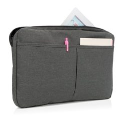 Pokrowiec na laptopa 15" z nadrukiem Twojego logo, materiał: poliester, kolor: szary Pokrowiec na laptopa 15" z nadrukiem Twojego logo, materiał: poliester, kolor: szary