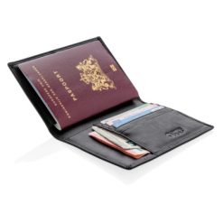 Etui na paszport Swiss Peak, ochrona RFID z nadrukiem Twojego logo, materiał: pu, kolor: czarny Etui na paszport Swiss Peak, ochrona RFID z nadrukiem Twojego logo, materiał: pu, kolor: czarny