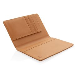 Korkowe etui na karty kredytowe i paszport, ochrona RFID z nadrukiem Twojego logo, materiał: pu, korek, kolor: brązowy Korkowe etui na karty kredytowe i paszport, ochrona RFID z nadrukiem Twojego logo, materiał: pu, korek, kolor: brązowy