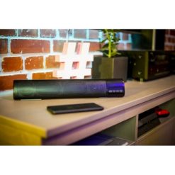 Głośnik bezprzewodowy 2x5W | Gabriel z nadrukiem Twojego logo, materiał: metal, plastik, kolor: czarny