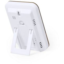 Stacja pogodowa z nadrukiem Twojego logo, materiał: plastik, bambus, kolor: brązowy