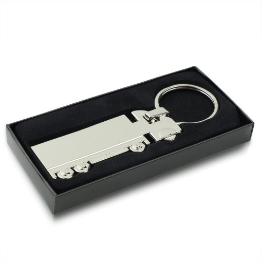 Brelok do kluczy "ciężarówka" | Zane z nadrukiem Twojego logo, materiał: metal, kolor: srebrny