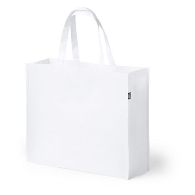 Torba RPET na zakupy z nadrukiem Twojego logo, materiał: poliester, rpet, kolor: biały