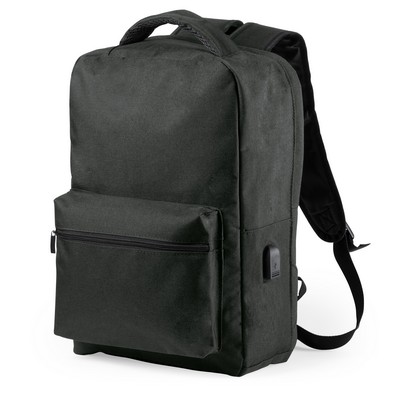 Plecak na laptopa 15", chroniący przed kieszonkowcami, ochrona RFID z nadrukiem Twojego logo, materiał: poliester, kolor: czarny