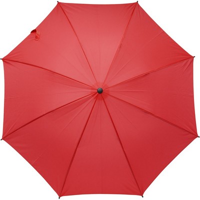 Parasol manualny z nadrukiem Twojego logo, materiał: pongee, kolor: czerwony