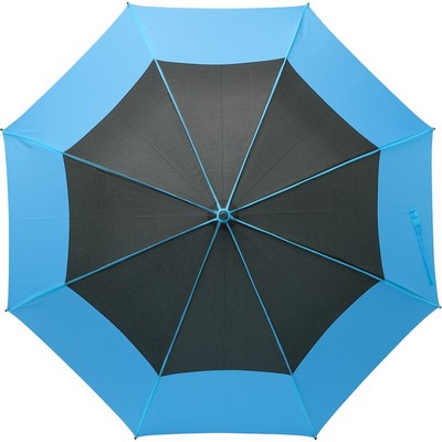 Wiatroodporny parasol manualny z nadrukiem Twojego logo, materiał: pongee, kolor: błękitny