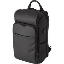 Plecak na laptopa 15" z funkcją redukcji wagi z nadrukiem Twojego logo, materiał: poliester, kolor: czarny Plecak na laptopa 15" z funkcją redukcji wagi z nadrukiem Twojego logo, materiał: poliester, kolor: czarny
