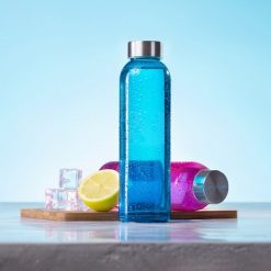 Szklana butelka 500 ml z nadrukiem Twojego logo, materiał: szkło, stal nierdzewna, stal, kolor: neutralny Szklana butelka 500 ml z nadrukiem Twojego logo, materiał: szkło, stal nierdzewna, stal, kolor: neutralny