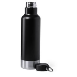 Butelka sportowa 750 ml z nadrukiem Twojego logo, materiał: stal nierdzewna, stal, kolor: czarny Butelka sportowa 750 ml z nadrukiem Twojego logo, materiał: stal nierdzewna, stal, kolor: czarny