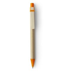 Długopis z kartonu z nadrukiem Twojego logo, materiał: plastik, karton, drewno, kolor: pomarańczowy