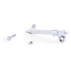 Długopis wielofunkcyjny, linijka, narzędzie pomiarowe z nadrukiem Twojego logo, materiał: plastik, kolor: biały Długopis wielofunkcyjny, linijka, narzędzie pomiarowe z nadrukiem Twojego logo, materiał: plastik, kolor: biały