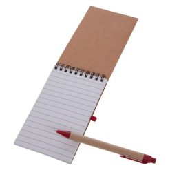 Notatnik ok. A6 z długopisem | Chapman z nadrukiem Twojego logo, materiał: guma, karton, papier, bawełna, kolor: czerwony Notatnik ok. A6 z długopisem | Chapman z nadrukiem Twojego logo, materiał: guma, karton, papier, bawełna, kolor: czerwony