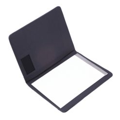 Teczka konferencyjna A4 z notatnikiem z nadrukiem Twojego logo, materiał: skóra, kolor: czarny