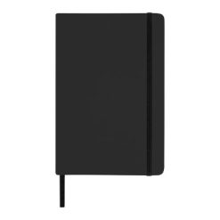 Notatnik ok. A5 | Eugene z nadrukiem Twojego logo, materiał: karton, pu, papier, kolor: czarny