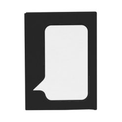 Zestaw do notatek "dymek", karteczki samoprzylepne z nadrukiem Twojego logo, materiał: karton, kolor: czarny Zestaw do notatek "dymek", karteczki samoprzylepne z nadrukiem Twojego logo, materiał: karton, kolor: czarny