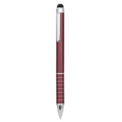 Długopis, touch pen z nadrukiem Twojego logo, materiał: aluminium, guma, kolor: burgund