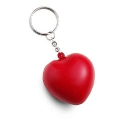Brelok do kluczy, antystres "serce" z nadrukiem Twojego logo, materiał: metal, pu, pianka, kolor: czerwony