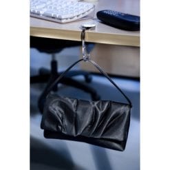 Wieszak na torebkę z nadrukiem Twojego logo, materiał: metal, guma, kolor: biały Wieszak na torebkę z nadrukiem Twojego logo, materiał: metal, guma, kolor: biały