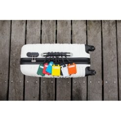 Zawieszka do bagażu z nadrukiem Twojego logo, materiał: plastik, pvc, kolor: biały Zawieszka do bagażu z nadrukiem Twojego logo, materiał: plastik, pvc, kolor: biały