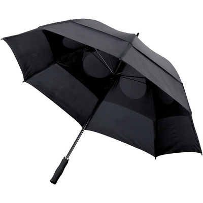 Wiatroodporny parasol manualny z nadrukiem Twojego logo, materiał: metal, poliester, kolor: czarny