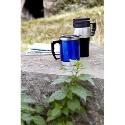 Kubek podróżny 500 ml z nadrukiem Twojego logo, materiał: pp, stal nierdzewna, stal, kolor: czarny Kubek podróżny 500 ml z nadrukiem Twojego logo, materiał: pp, stal nierdzewna, stal, kolor: czarny