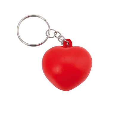 Brelok do kluczy, antystres "serce" z nadrukiem Twojego logo, materiał: metal, pu, kolor: czerwony