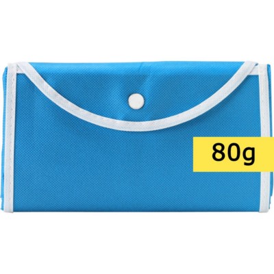 Torba na zakupy, składana z nadrukiem Twojego logo, materiał: non-woven, kolor: niebieski