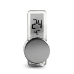 Termometr z nadrukiem Twojego logo, materiał: plastik, akryl, kolor: srebrny