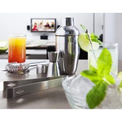 Zestaw do koktajli, shaker, szczypce do lodu, łyżka z nadrukiem Twojego logo, materiał: stal nierdzewna, stal, kolor: srebrny Zestaw do koktajli, shaker, szczypce do lodu, łyżka z nadrukiem Twojego logo, materiał: stal nierdzewna, stal, kolor: srebrny