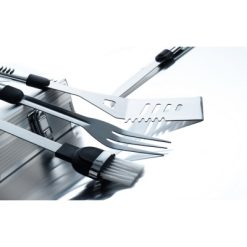 Zestaw do grilla z nadrukiem Twojego logo, materiał: aluminium, stal nierdzewna, stal, kolor: srebrny Zestaw do grilla z nadrukiem Twojego logo, materiał: aluminium, stal nierdzewna, stal, kolor: srebrny