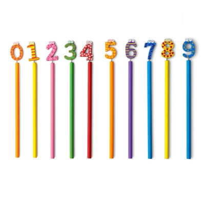 Ołówek "cyfry" | Everly z nadrukiem Twojego logo, materiał: metal, drewno, kolor: neutralny