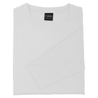 Koszulka z długimi rękawami z nadrukiem Twojego logo, materiał: poliester, kolor: biały