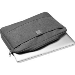 Pokrowiec na laptopa 13,3" z nadrukiem Twojego logo, materiał: polycanvas, kolor: grafitowy Pokrowiec na laptopa 13,3" z nadrukiem Twojego logo, materiał: polycanvas, kolor: grafitowy