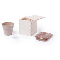 Mięta pieprzowa z doniczką, drewniana osłonka na doniczkę z nadrukiem Twojego logo, materiał: drewno, kolor: drewno