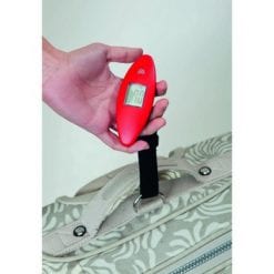 Cyfrowa waga do bagażu z nadrukiem Twojego logo, materiał: plastik, kolor: biały Cyfrowa waga do bagażu z nadrukiem Twojego logo, materiał: plastik, kolor: biały