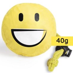 Torba na zakupy "uśmiechnięta buzia", składana z nadrukiem Twojego logo, materiał: poliester, kolor: żółty