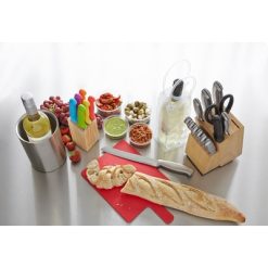 Zestaw noży kuchennych z nadrukiem Twojego logo, materiał: drewno, pp, stal nierdzewna, stal, kolor: drewno Zestaw noży kuchennych z nadrukiem Twojego logo, materiał: drewno, pp, stal nierdzewna, stal, kolor: drewno