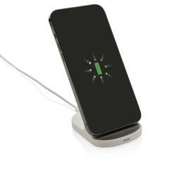 Ładowarka bezprzewodowa z podwójną cewką 15W z nadrukiem Twojego logo, kolor: biały