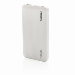 Power bank 10000 mAh Philips z nadrukiem Twojego logo, materiał: plastik, kolor: biały Power bank 10000 mAh Philips z nadrukiem Twojego logo, materiał: plastik, kolor: biały
