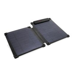Przenośny panel słoneczny 10W Solarpulse z nadrukiem Twojego logo, materiał: plastik, pet, kolor: czarny