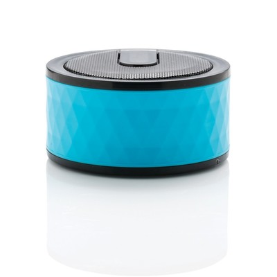 Geometryczny głośnik bezprzewodowy 3W z nadrukiem Twojego logo, materiał: plastik, kolor: niebieski
