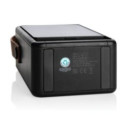 Głośnik bezprzewodowy 12W z panelem słonecznym Skywave z nadrukiem Twojego logo, kolor: czarny