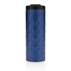 Geometryczny kubek termiczny 350 ml z nadrukiem Twojego logo, materiał: stal nierdzewna, stal, kolor: niebieski Geometryczny kubek termiczny 350 ml z nadrukiem Twojego logo, materiał: stal nierdzewna, stal, kolor: niebieski